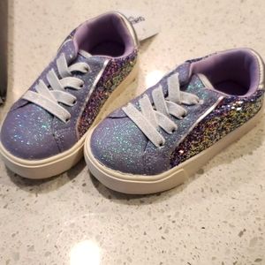 NWT Oshkosh Ming-G purple glitter sneakers toddler 6